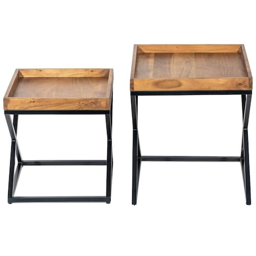 Set de 2 Nesting Tray Mesas de Acento Vintage Home