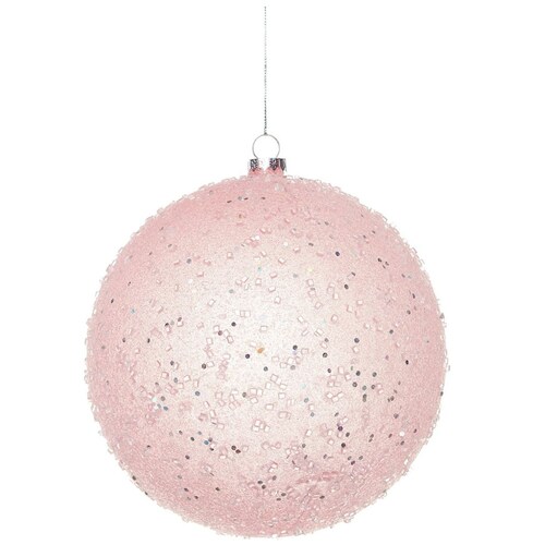 Esfera Rosa Escarchada 20 Cm Regency