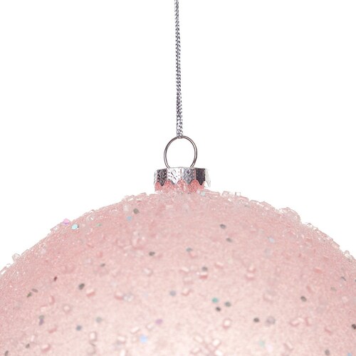 Esfera Rosa Escarchada 20 Cm Regency