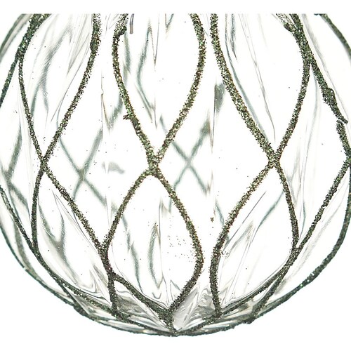 Esfera Transparente con Diamantina Verde 8 Cm Atlas Global