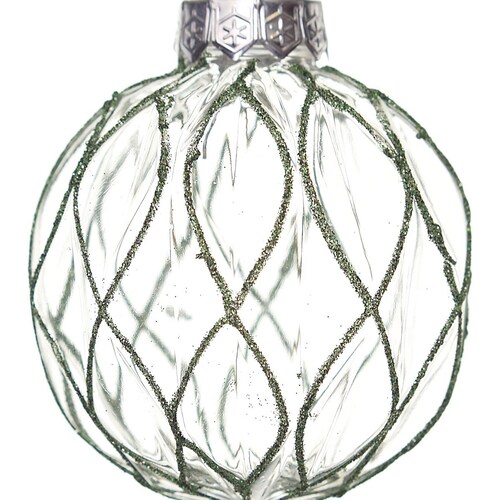 Esfera Transparente con Diamantina Verde 8 Cm Atlas Global
