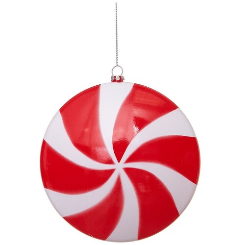 Esfera Plana Caramelo Rojo Y Blanco 15 Cm Gto