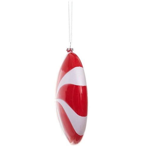 Esfera Plana Caramelo Rojo Y Blanco 15 Cm Gto