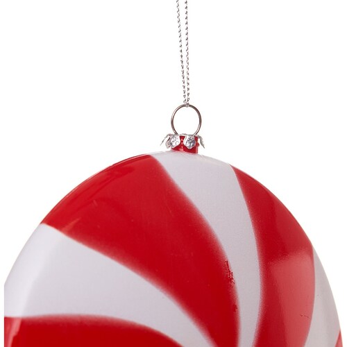 Esfera Plana Caramelo Rojo Y Blanco 15 Cm Gto