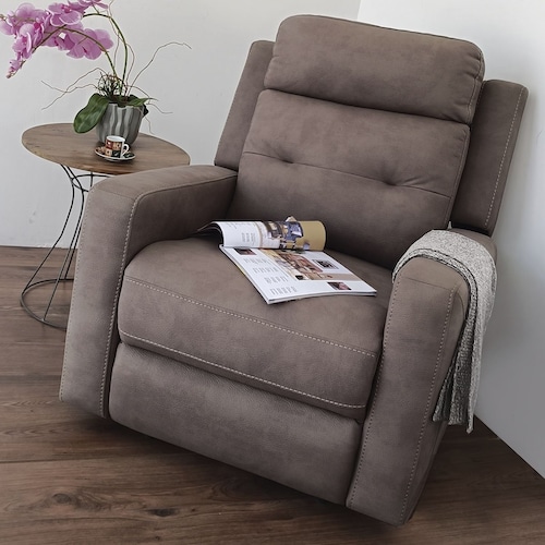 Sillón Reclinable Milos Café Grisaceo Lottus Fotos Mal