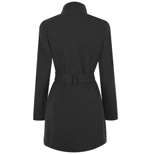 Abrigo 3/4 de Cuello Mao con Cinturón y Cierre para Mujer City Femme.