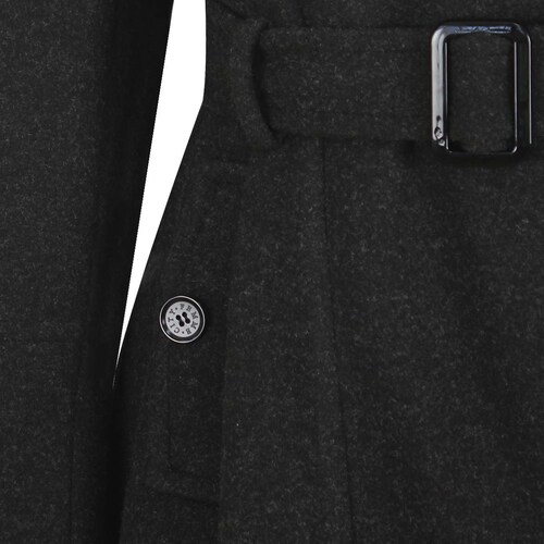 Abrigo 3/4 de Cuello Mao con Cinturón y Cierre para Mujer City Femme.