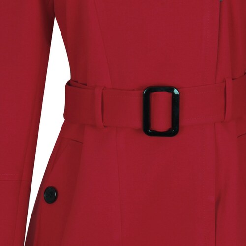 Abrigo 3/4 de Cuello Mao con Cinturón y Cierre para Mujer City Femme.