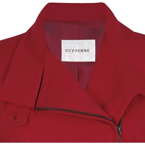Abrigo 3/4 de Cuello Mao con Cinturón y Cierre para Mujer City Femme.