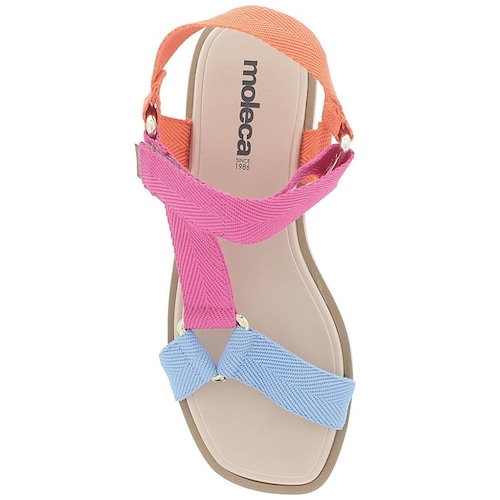 Sandalia Flat Ajuste Velcro para Mujer Moleca
