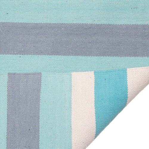 Tapete Artesanal 60X90 Franjas Azul Home & Details