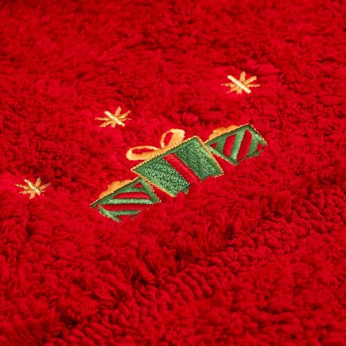 Juego Baño Santas Tree Rojo Navideño Raya