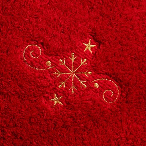 Juego Baño Santas Tree Rojo Navideño Raya