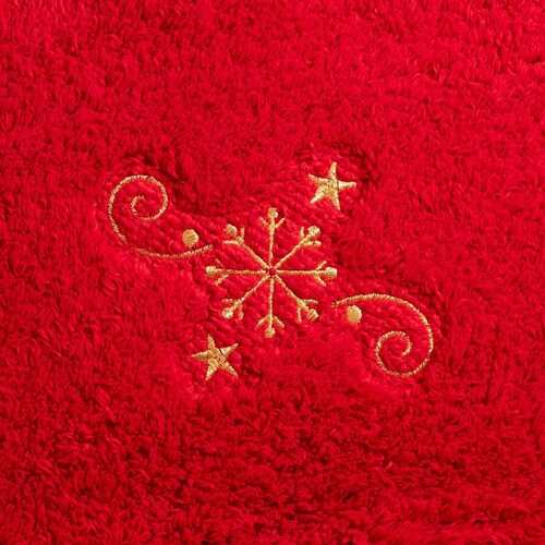 Juego Baño We Love Christmas Rojo Navideño Raya