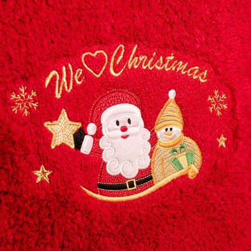 Juego Baño We Love Christmas Rojo Navideño Raya