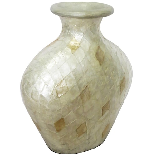 Vasija de Terracota con Rombos Aperlados Vintage Home