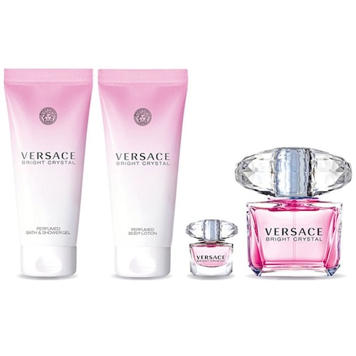 Estuche para Mujer Bright Crystal Edt 90 Ml + Shower Gel 90 Ml + Body Lotion 90 Ml + Mini 5 Ml Versace