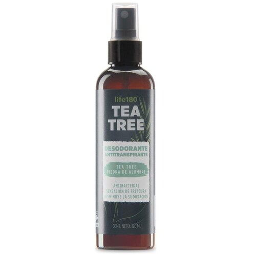 Desodorante Antitranspirante, Tea Tree y Piedra de Alumbre Life180