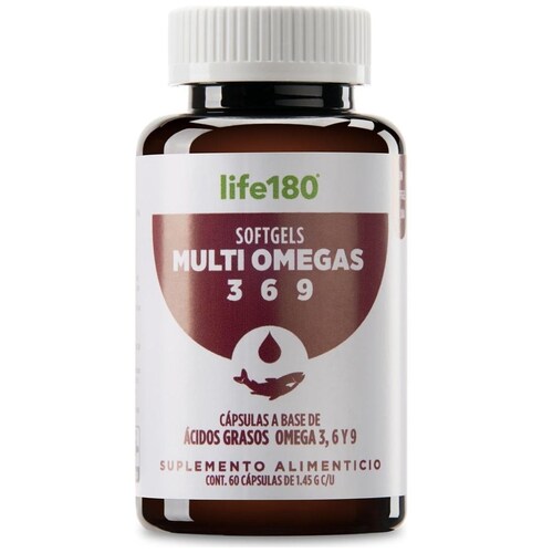 Multiomegas 3 Tipos de Omegas 3,6,9. 60 Softgels Life180