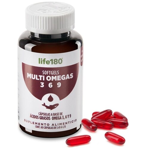 Multiomegas 3 Tipos de Omegas 3,6,9. 60 Softgels Life180