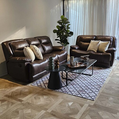 Sala Reclinable 3-2 Leeds Leather Gel Chocolate Lottus