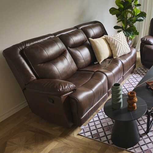 Sala Reclinable 3-2 Leeds Leather Gel Chocolate Lottus