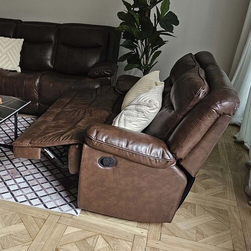 Sala Reclinable 3-2 Leeds Leather Gel Chocolate Lottus