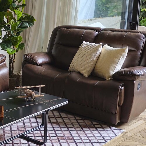 Sala Reclinable 3-2 Leeds Leather Gel Chocolate Lottus