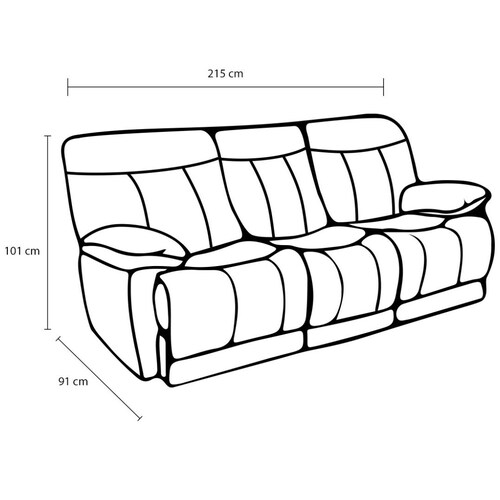 Sofá Reclinable Dover Azul Lottus