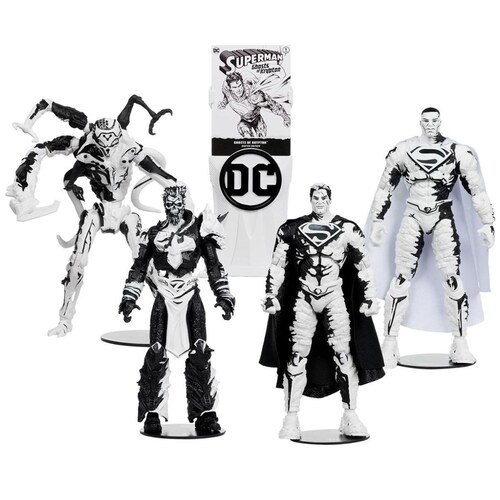 4 Pack Figuras 7" Superman Series (Sketch Edition)(Gold Label)(Con Cómic) Spin Master