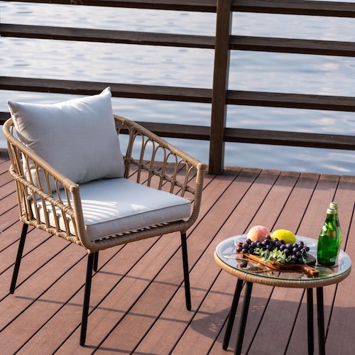 Set Dos Sillas Exterior y Mesa Acento Dalu Vintage Home