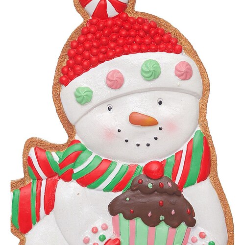 Muñeco de Nieve Galleta de Jengibre Decorado 32 Cm Gto