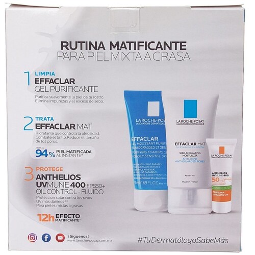Kit la Roche Posay Effaclar Mat Poros Dilatados con Efecto Mate