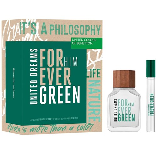 Set Fragancia Benetton Forever Green para Hombre