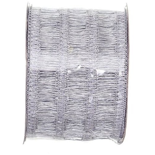 Listón Maya Metálica Color Plata 6 Cm X 9 Metros  Regency