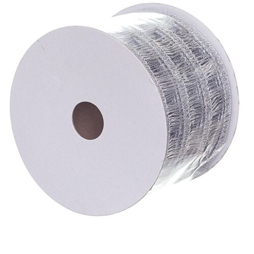 Listón Maya Metálica Color Plata 6 Cm X 9 Metros  Regency