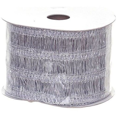Listón Maya Metálica Color Plata 6 Cm X 9 Metros  Regency