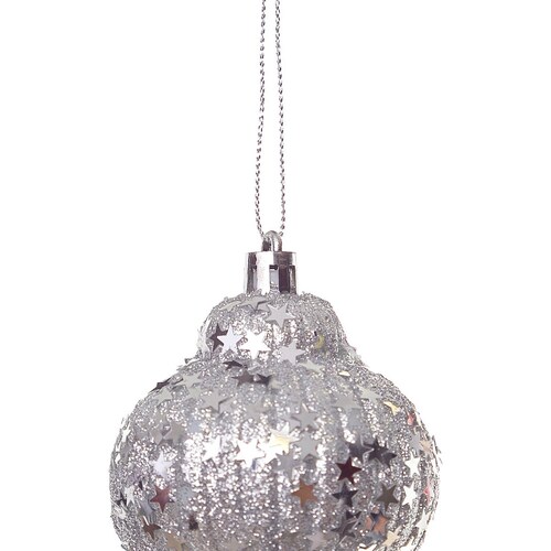 Esfera de Plástico con Beads Y Estrellas 11 Cm  Atlas Global