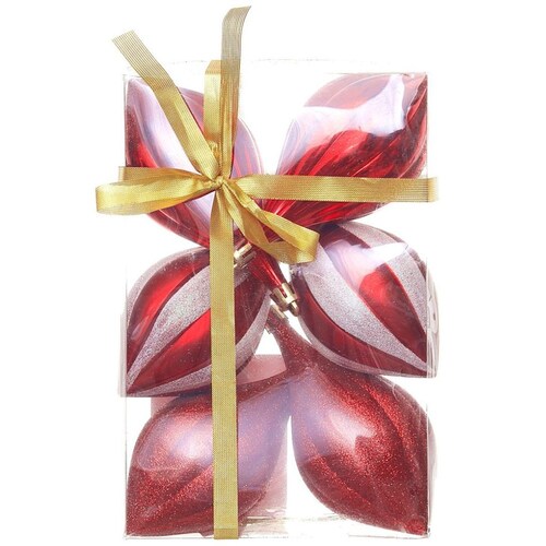 Set de 6 Esferas Gota Rojo 5.5 Cm  Atlas Global
