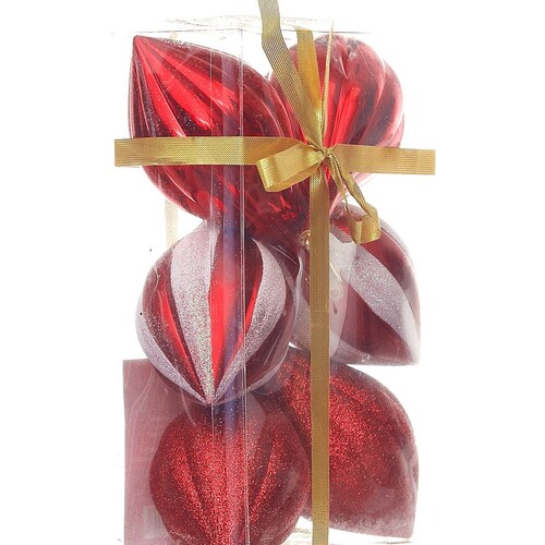 Set de 6 Esferas Gota Rojo 5.5 Cm  Atlas Global