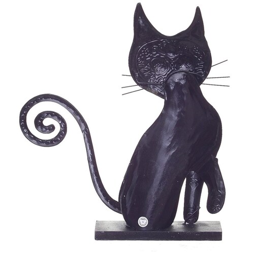 Día de Muertos Gato de Metal Multicolor 30 Cm  Gto