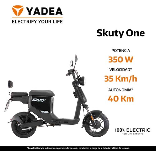 Bicimoto Eléctrica Yadea Skuty One 350W Negro