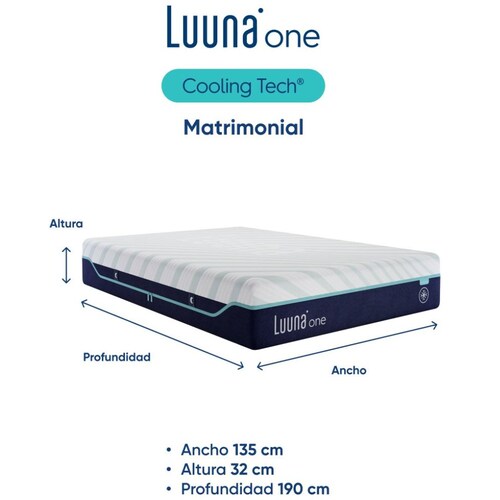 Colchón Matrimonial One Cooling Firme Luuna