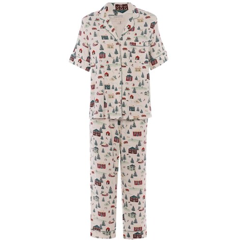 Pijama de Navidad con Playera Y Capri para Mujer Life Styler