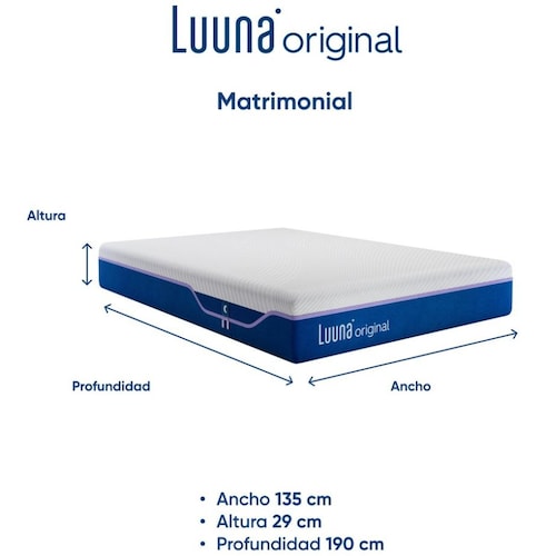Colchón de Caja Matrimonial Original Suave Luuna