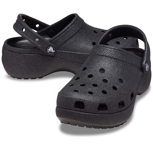 Sandalia Negra Classic Plataforma Glit para Mujer Crocs