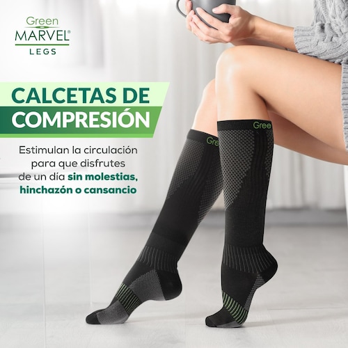 Medias de Compresión Green Marvel Legs S-M para Mujer
