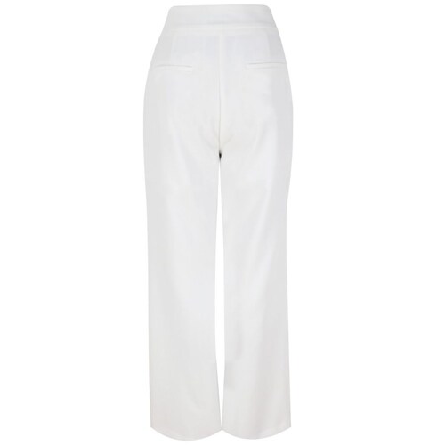 Pantalón Recto con Botones de Cristal en Costados para Mujer Basel