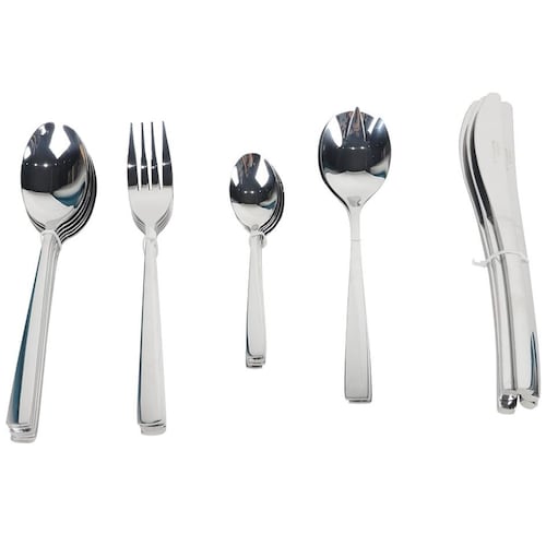 Set Cubiertos 24 Pzas + 2 de Servicio Acero Inoxidable Home&details