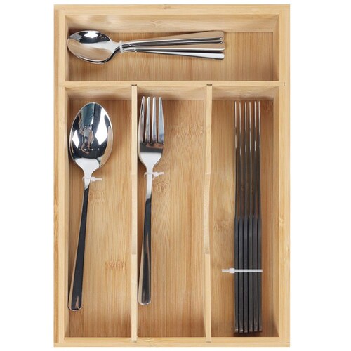 Set  Cubiertos 24 Pzas Acero Inoxidable Caja Bambú Home&details